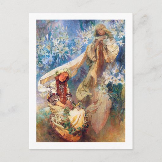 Madonna von der Lüge, Mucha Postkarte (Vorderseite)