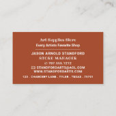 Madonna von Edvard Munch, Art Supplies Store Visitenkarte (Rückseite)