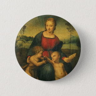 Madonna von Goldfinch von Raphael Sanzio Button