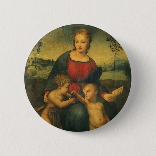 Madonna von Goldfinch von Raphael Sanzio Button (Vorderseite)