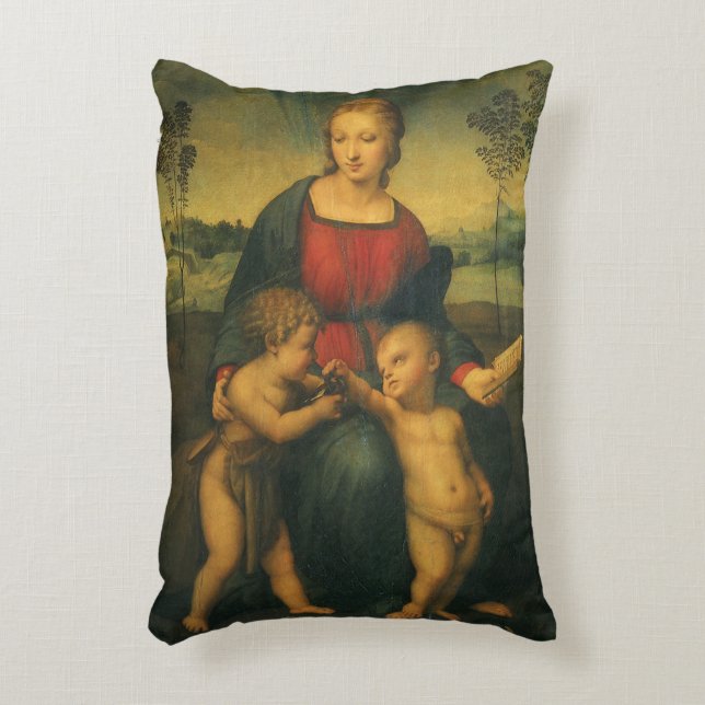 Madonna von Goldfinch von Raphael Sanzio Dekokissen (Vorderseite(Vertikal))