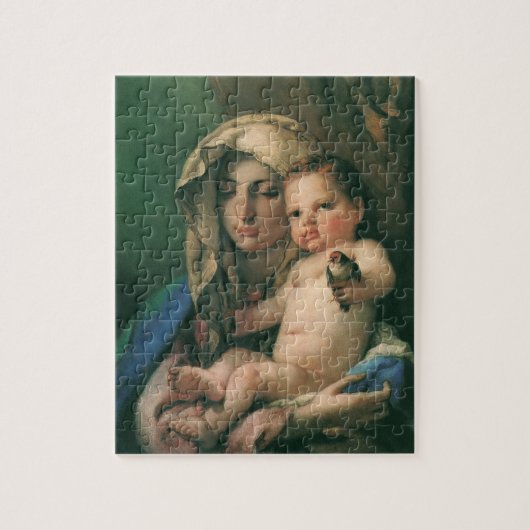 Madonna von Goldfinch von Tiepolo, Vintage Kunst Puzzle (Vertikal)