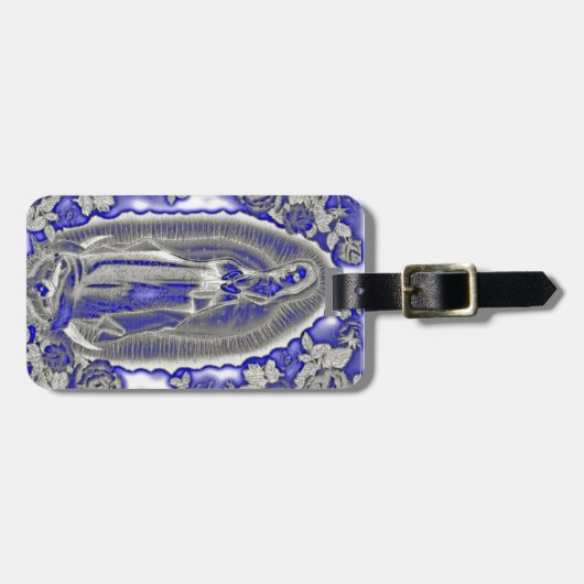 MADONNA VON GUADALUPE-SEGEN IM BLAU GEPÄCKANHÄNGER (Vorderseite horizontal)