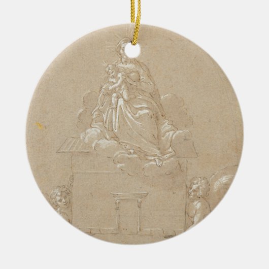 Madonna von Loreto (Feder) Keramik Ornament (Vorne)