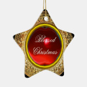 Madonna von Magnificat / Ruby Gemstone Star Keramik Ornament (Rechts)