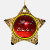 Madonna von Magnificat / Ruby Gemstone Star Keramik Ornament (Vorne)