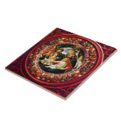 Madonna von Magnificat von Botticelli Round Fliese (Seite)