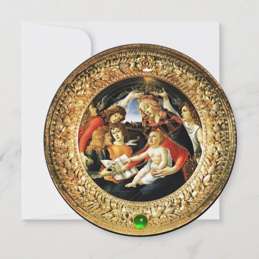 Madonna von Magnificat Weihnachten Party Grünes Sp Einladung (Vorderseite)