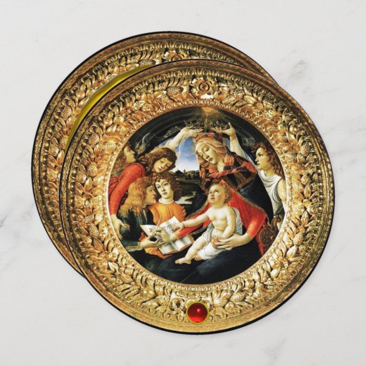 Madonna von Magnificat Weihnachten Party Rote Ruby Einladung (Vorne/Hinten)