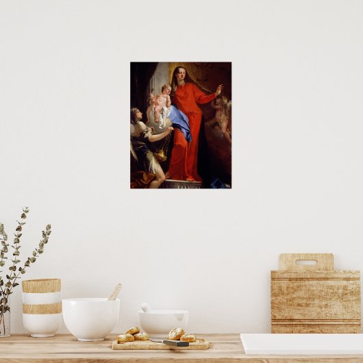 Madonna von Rosary (Öl auf Leinwand) Poster (Küche)