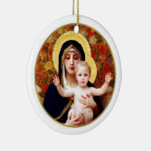 Madonna von W. Bouguereau. Fine Art Christmas Gesc Keramikornament (Rechts)