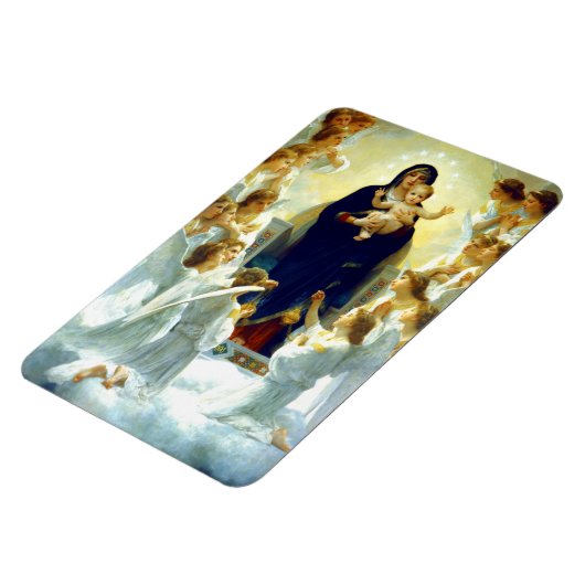 Madonna von W. Bouguereau. Fine Art Christmas Gesc Magnet (Linke Seite)