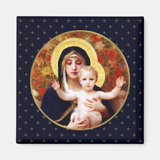 Madonna von W. Bouguereau. Weihnachtsmagnete Magnet (Vorne)