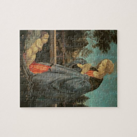 Madonna, welches das Kind, c.1477-80 anbetet (Öl Puzzle (Horizontal)