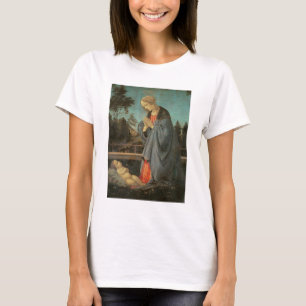 Madonna, welches das Kind, c.1477-80 anbetet (Öl T-Shirt