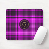 Madras Hot Pink Girly Pattern Custom Initial Mousepad (Mit Mouse)