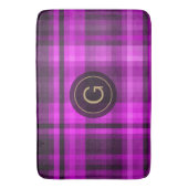 Madras Hot Pink Muster Initial Personalisiert Badematte (Vorderseite Vertikal)