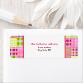Madras Inspiriert Kariertes Patchwork-Adressetiket (Insitu)