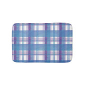 Madras Kariert Blau und Lila Badematte (Vorderseite)