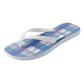 Madras Kariert Blau und Lila Badesandalen (Schrägansicht)