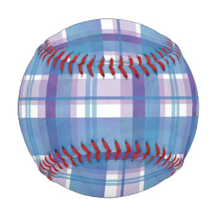 Madras Kariert Blau und Lila Baseball