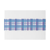 Madras Kariert Blau und Lila Einladungsbanderole (Rückseitenbeispiel)