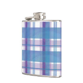 Madras Kariert Blau und Lila Flachmann (Links)