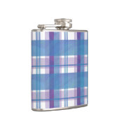 Madras Kariert Blau und Lila Flachmann (Rechts)