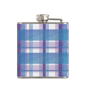 Madras Kariert Blau und Lila Flachmann (Rückseite)