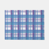 Madras Kariert Blau und Lila Fußmatte (Vorderseite)