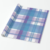 Madras Kariert Blau und Lila Geschenkpapier (Ungerollt)