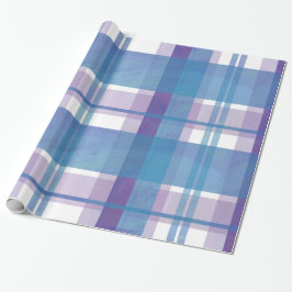 Madras Kariert Blau und Lila Geschenkpapier