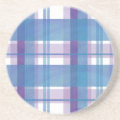 Madras Kariert Blau und Lila Getränkeuntersetzer (Vorne)