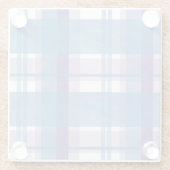 Madras Kariert Blau und Lila Glasuntersetzer (Rückseite)