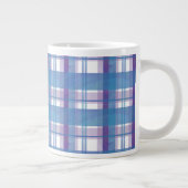 Madras Kariert Blau und Lila Jumbo-Tasse (Rechts)