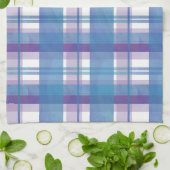 Madras Kariert Blau und Lila Küchentuch (Gefaltet)