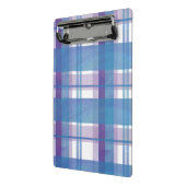 Madras Kariert Blau und Lila Mini Klemmbrett (Gewinkelt2)