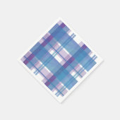 Madras Kariert Blau und Lila Serviette (Ecke)