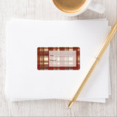 Madras Kariert Fall Red Adressaufkleber (Insitu)