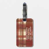 Madras Kariert Fall Red Gepäckanhänger (Rückseite vertikal)