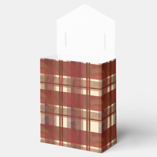 Madras Kariert Fall Red Geschenkschachtel (Geöffnet)
