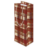 Madras Kariert Fall Red Geschenktüte Für Weinflaschen (Rückseite Schrägansicht)