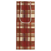 Madras Kariert Fall Red Geschenktüte Für Weinflaschen (Vorderseite)