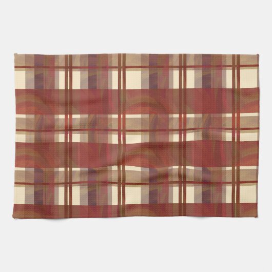 Madras Kariert Fall Red Handtuch (Horizontal)