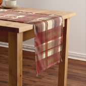 Madras Kariert Fall Red Kurzer Tischläufer (Beispiel)