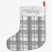 Madras Kariert Gray Großer Weihnachtsstrumpf (Rückseite)