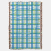 Madras Kariert Green und Blue Decke (Vorderseite Vertikal)