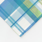 Madras Kariert Green und Blue Fleecedecke (Ecke)