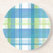 Madras Kariert Green und Blue Getränkeuntersetzer (Vorne)