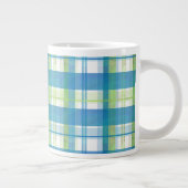 Madras Kariert Green und Blue Jumbo-Tasse (Rechts)